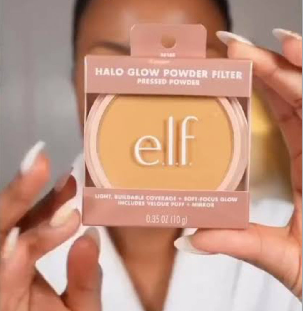ELF Halo Glow Powder Filter – Polvo Compacto Iluminador de Cobertura Ligera