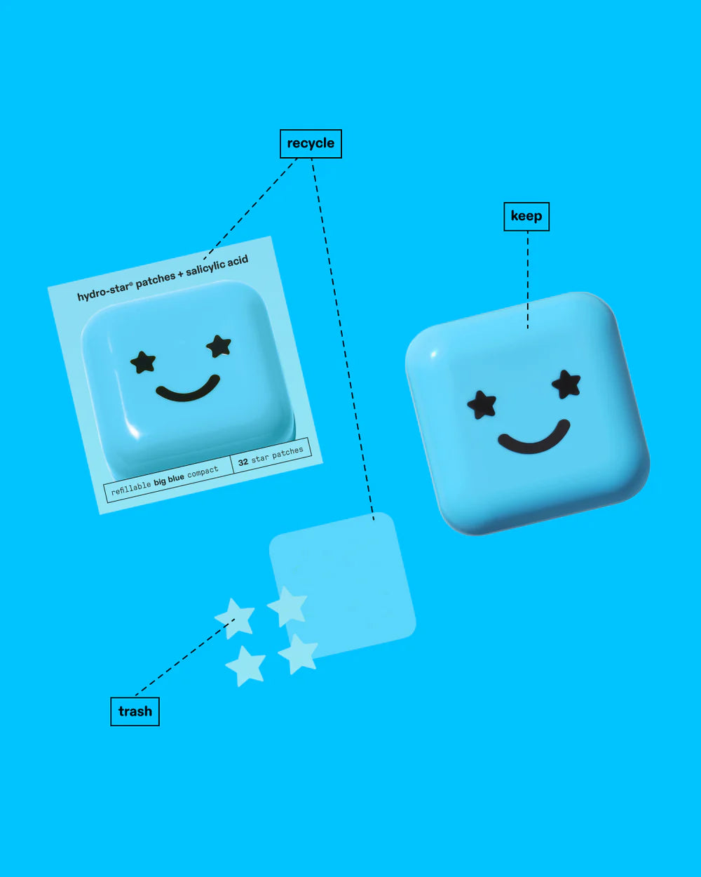 Starface hydro-stars + big blue 32 patches