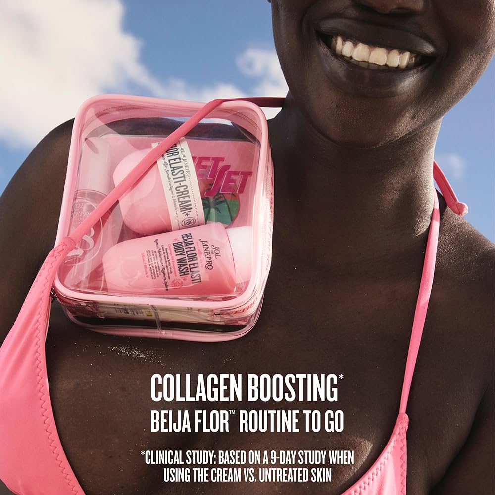 Sol de Janeiro Beija Flor Jet Set - Kit de Viaje con Elasti-Cream, Gel de Ducha Renovador y Perfume Mist Brazilian Crus