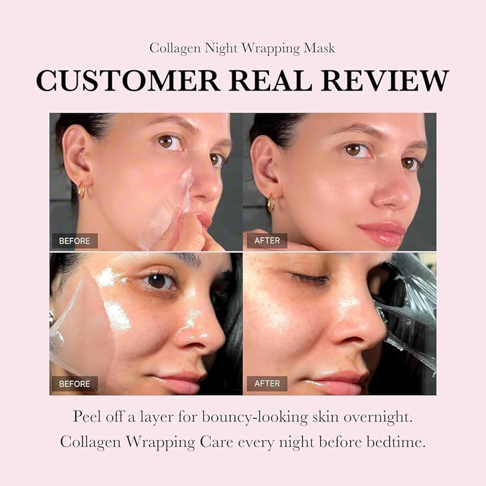 Medicube Collagen Night Wrapping Mask 75 ml – Mascarilla Nocturna Reafirmante con Colágeno, Niacinamida y Ceramidas