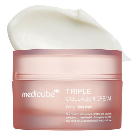 Medicube Triple Collagen Cream 50 ml – Crema Reafirmante con Colágeno, Niacinamida y Elastina