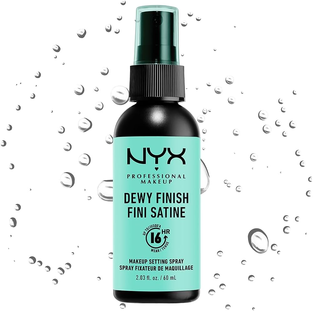 NYX Professional Makeup Dewy Finish Fini Satiné – Spray Fijador de Maquillaje (60 ml)