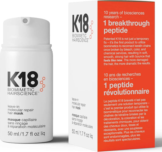 K18 Hair Mascarilla capilar reparadora molecular Leave-In, máscara unisex,