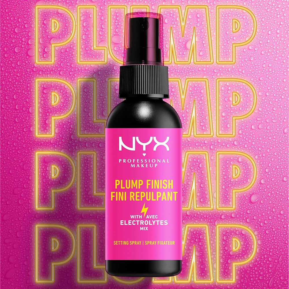 NYX Professional Makeup Plump Finish Fini Repulpant – Spray Fijador con Electrolitos (60 ml)