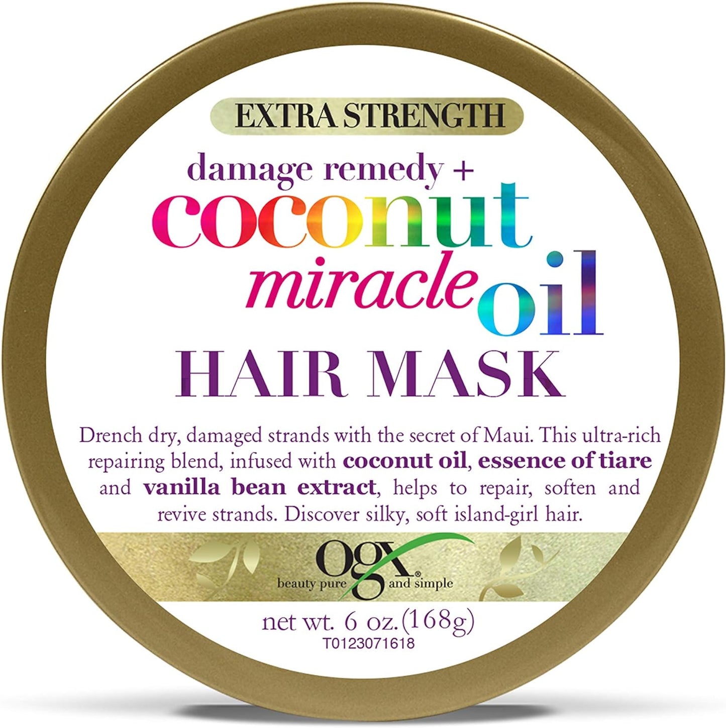 OGX, Tratamiento Capilar Reparador en Mascarilla Aceite de Coco, 177 ml
