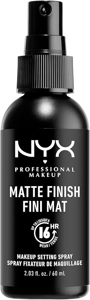 NYX Professional MakeUp Matte Finish Fini Mat, Spray Fijador de Maquillaje, Acabado Mate, Larga Duración, 60 ml