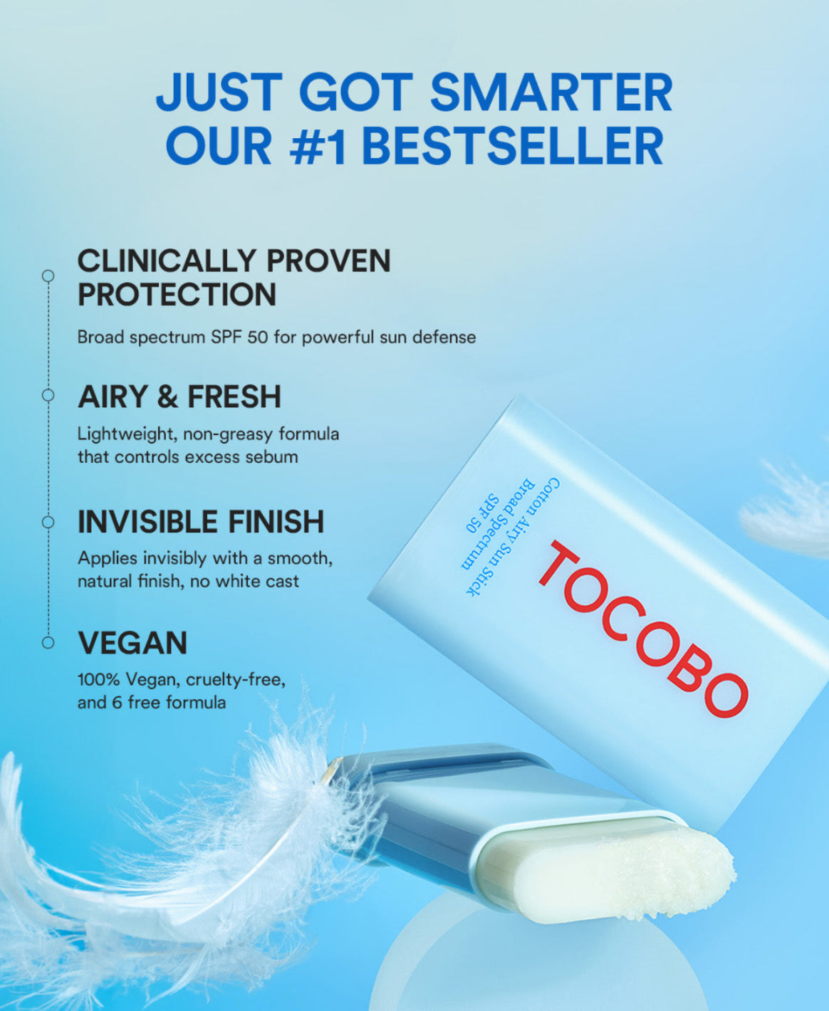 Tocobo Cotton Soft Sun Stick SPF50+ PA++++ Protector en Barra Solar 19 g