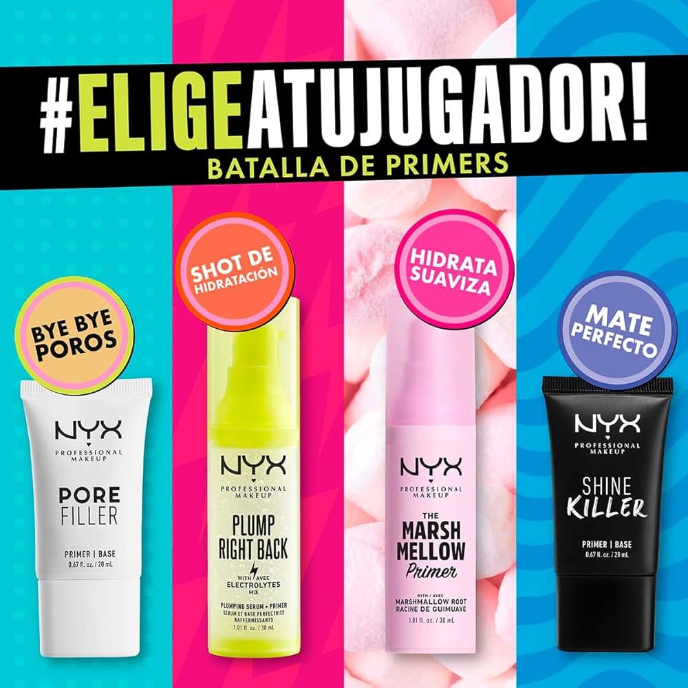 NYX Professional Makeup Plump Right Back – Sérum y Prebase con Electrolitos (30 ml)