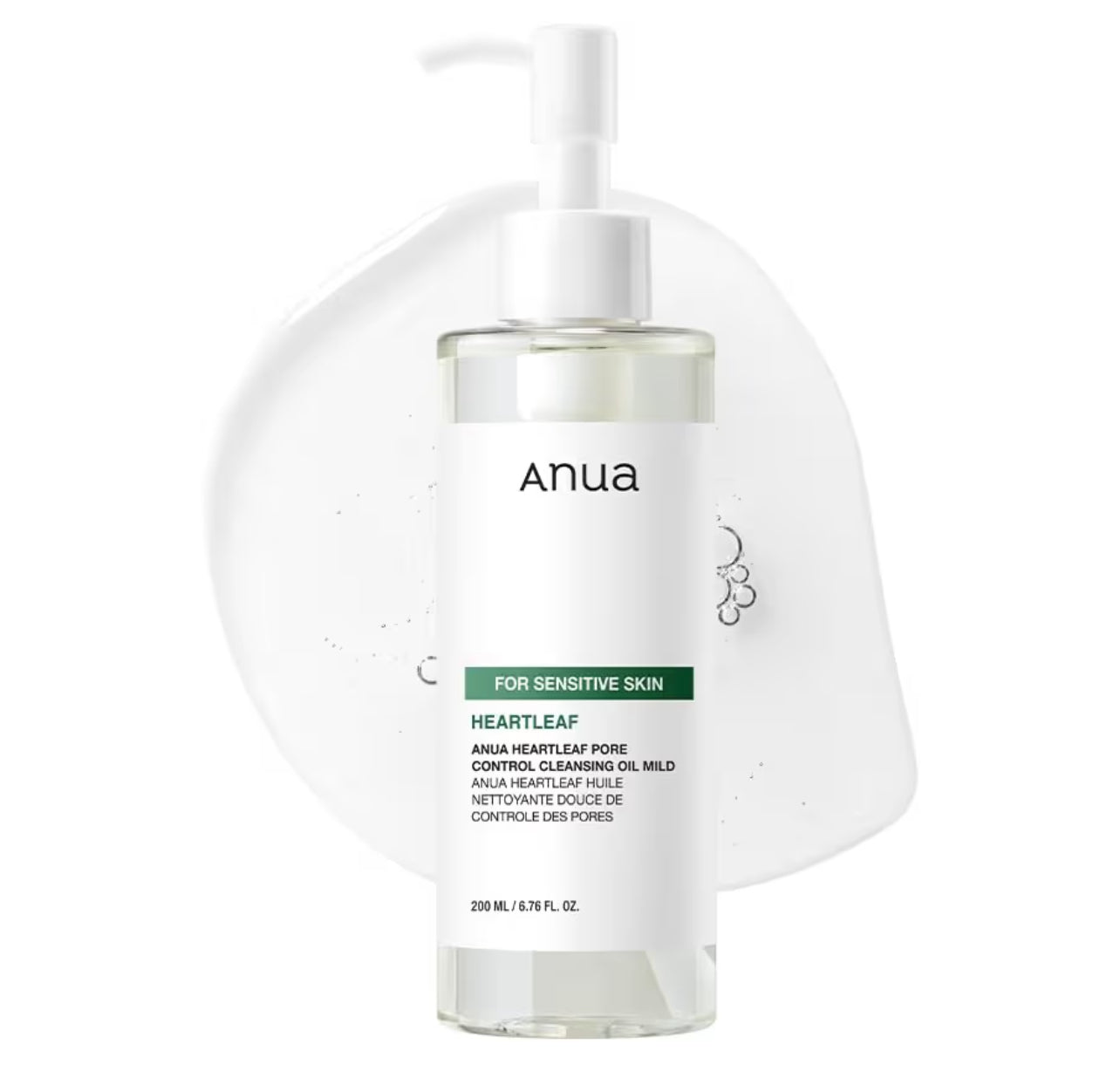 ANUA Heartleaf Pore Control Cleansing Oil Mild — Aceite Limpiador Facial Suave para Piel Sensible 200 ml