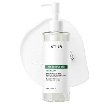 ANUA Heartleaf Pore Control Cleansing Oil Mild — Aceite Limpiador Facial Suave para Piel Sensible 200 ml