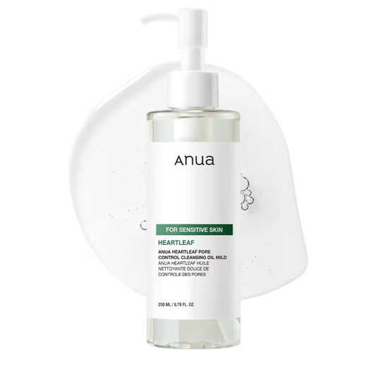 ANUA Heartleaf Pore Control Cleansing Oil Mild — Aceite Limpiador Facial Suave para Piel Sensible 200 ml