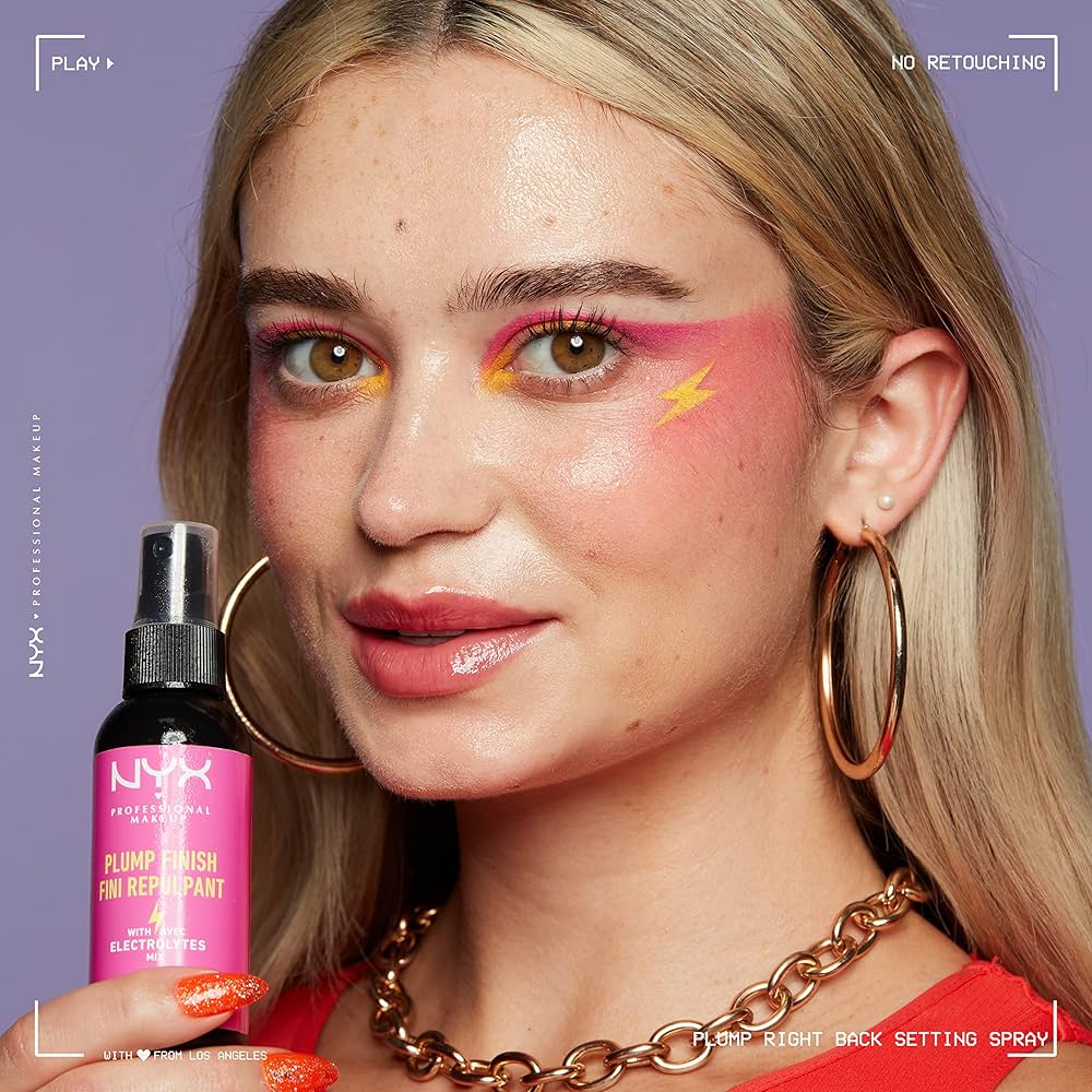 NYX Professional Makeup Plump Finish Fini Repulpant – Spray Fijador con Electrolitos (60 ml)