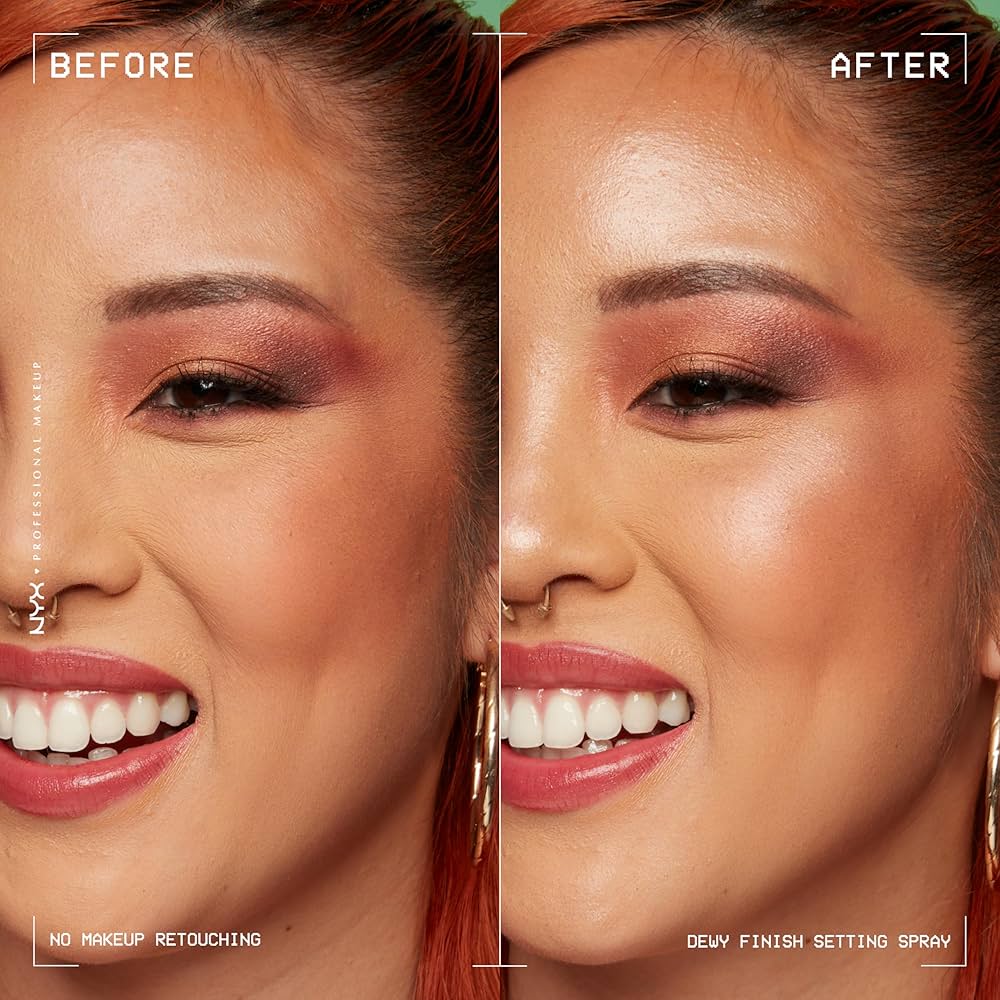 NYX Professional Makeup Dewy Finish Fini Satiné – Spray Fijador de Maquillaje (60 ml)