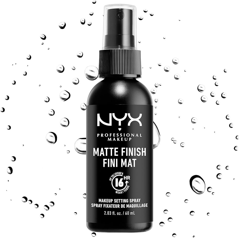 NYX Professional MakeUp Matte Finish Fini Mat, Spray Fijador de Maquillaje, Acabado Mate, Larga Duración, 60 ml