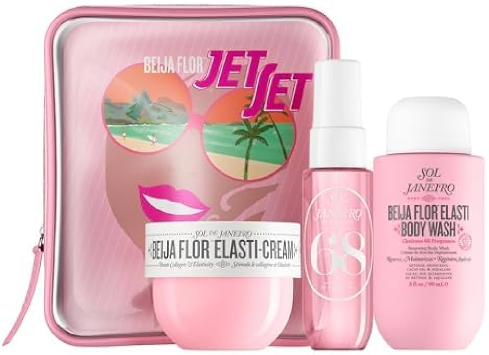 Sol de Janeiro Beija Flor Jet Set - Kit de Viaje con Elasti-Cream, Gel de Ducha Renovador y Perfume Mist Brazilian Crus