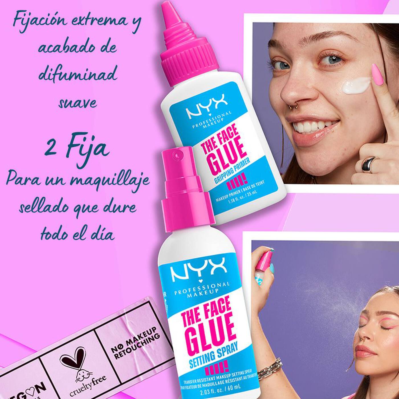 NYX The Face Glue Setting Spray - Fijador de maquillaje