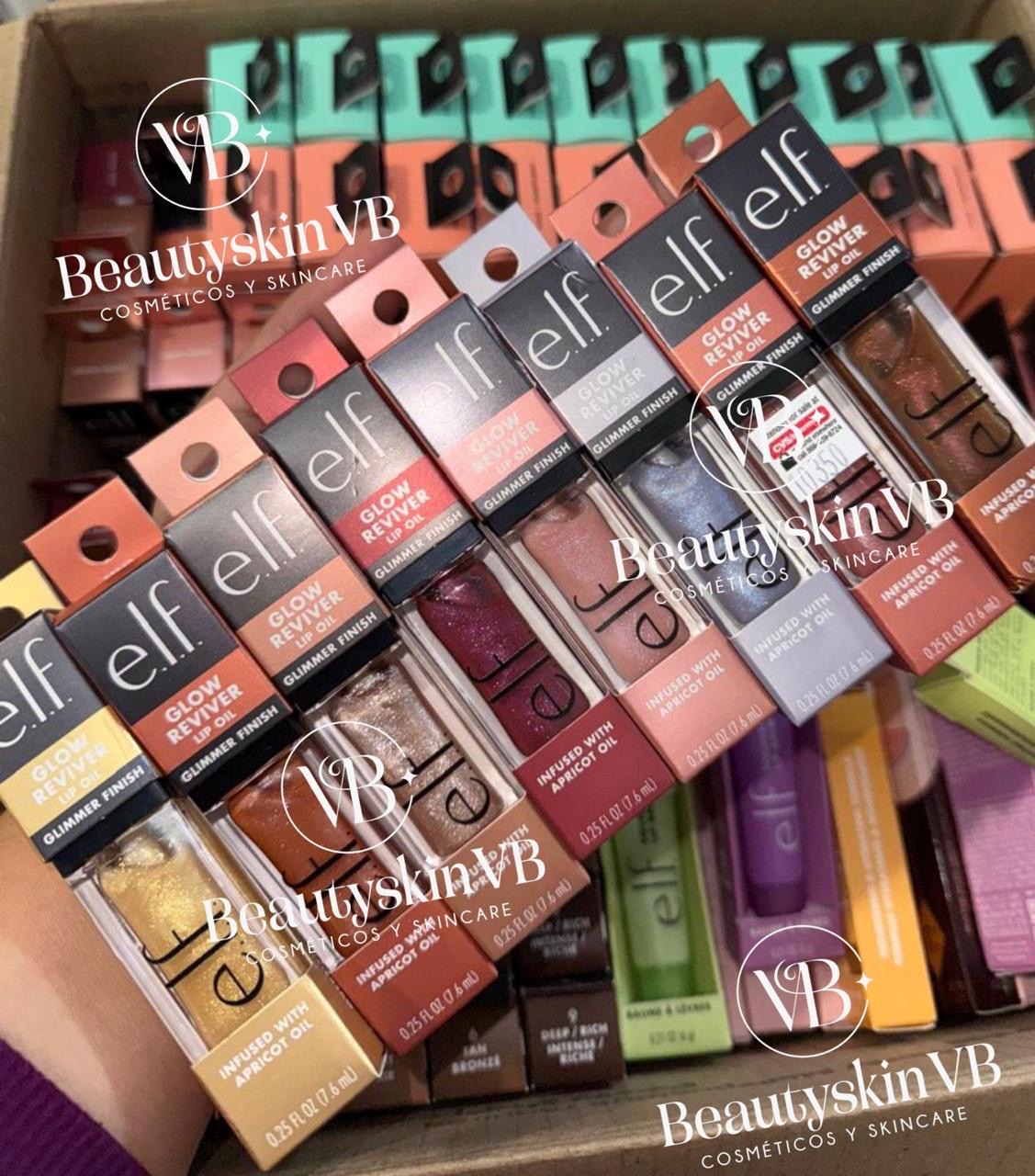 Kit 10 pz ELF Glow Reviver Lip Oil – Glimmer Finish