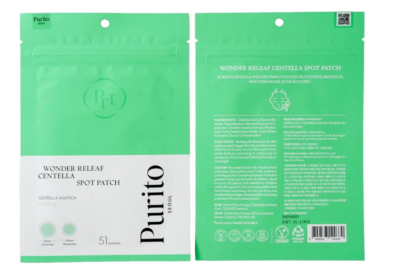 PURITO Wonder Releaf Centella Spot Patch (51 Patch)