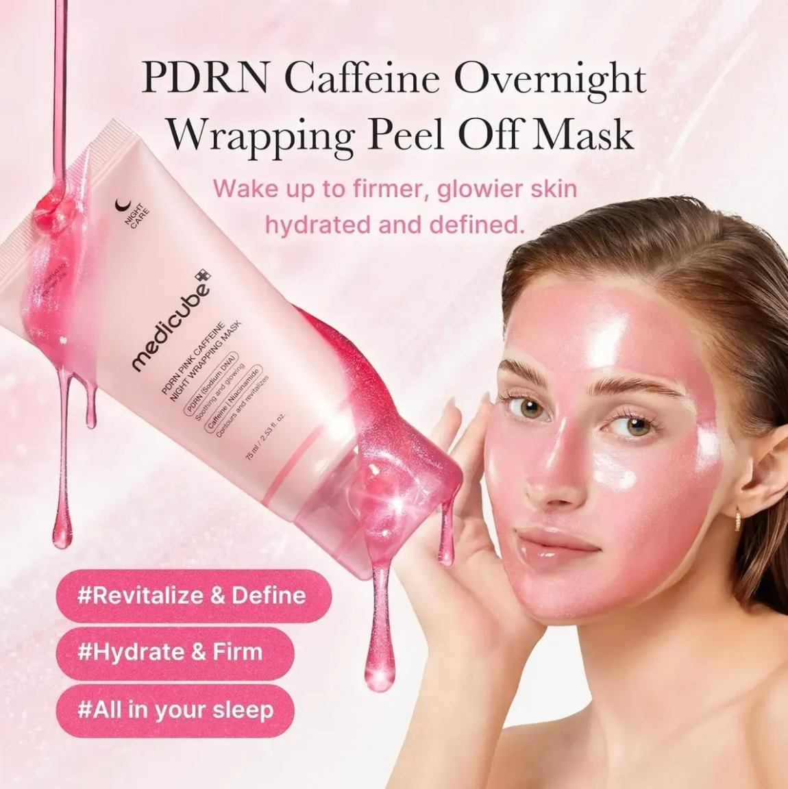 MEDICUBE Pdrn Pink Caffeine Night Wrapping Mask 75ml
