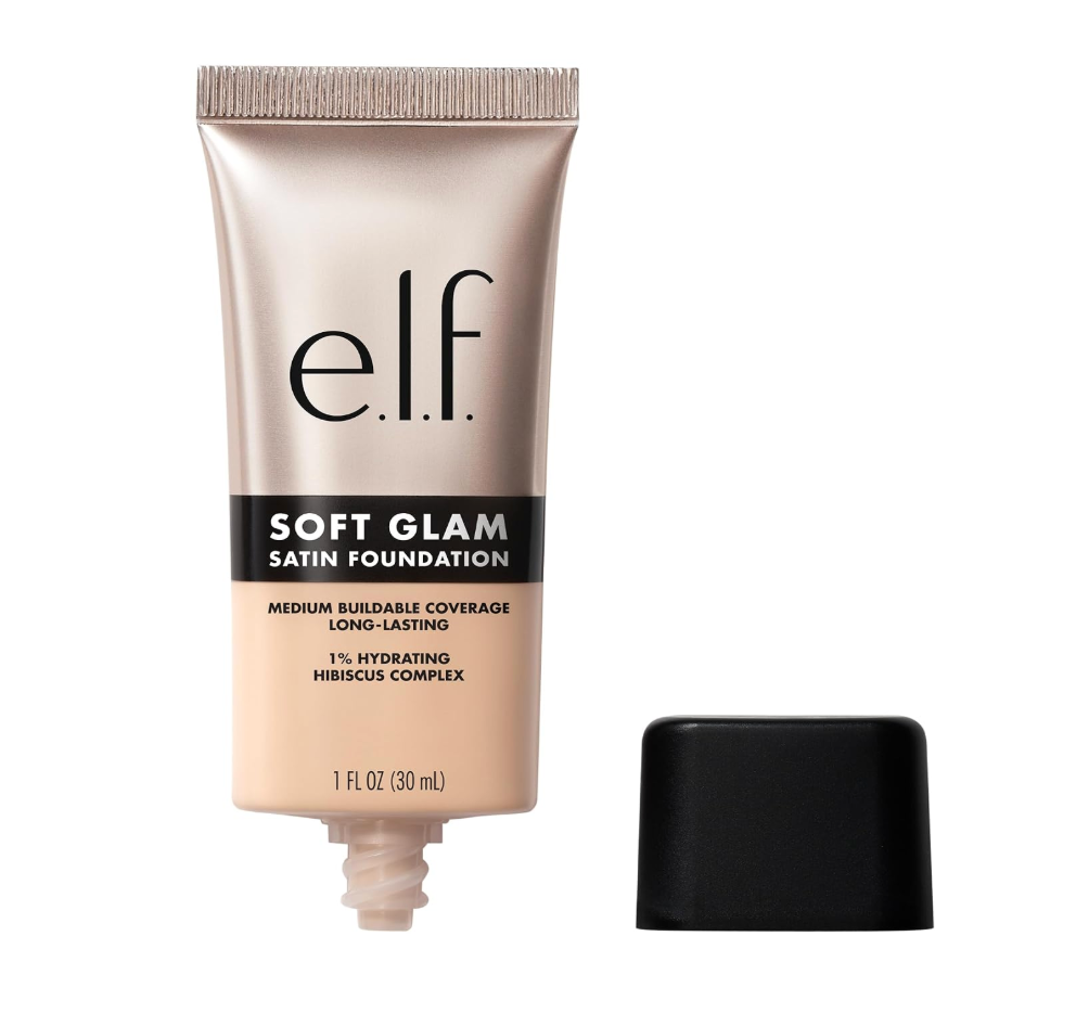 ELF Base Soft Glam, cobertura media, base de larga duración  30ml