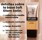 ELF Base Soft Glam, cobertura media, base de larga duración  30ml
