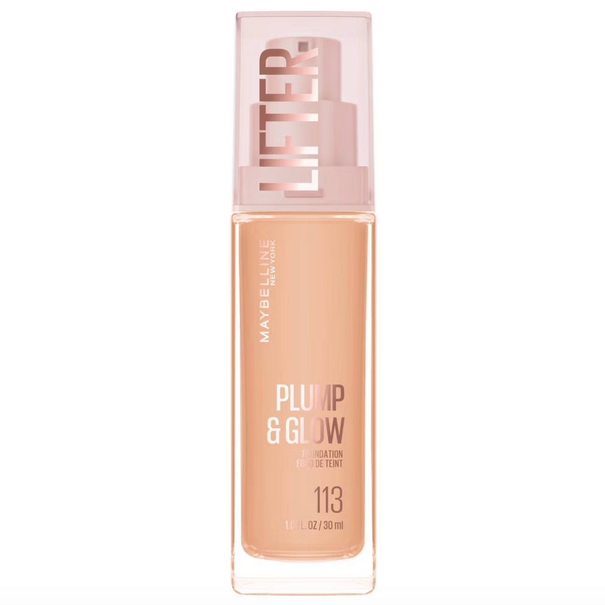 MAYBELLINE Lifter Plump & Glow Foundation with Hyaluronic Acid | Base de Maquillaje - 113