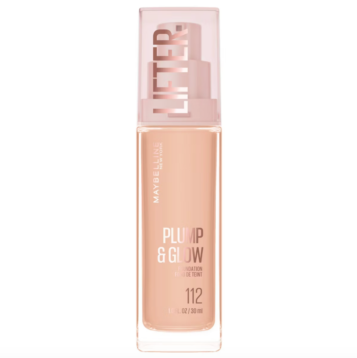MAYBELLINE Lifter Plump & Glow Foundation with Hyaluronic Acid | Base de Maquillaje - 112