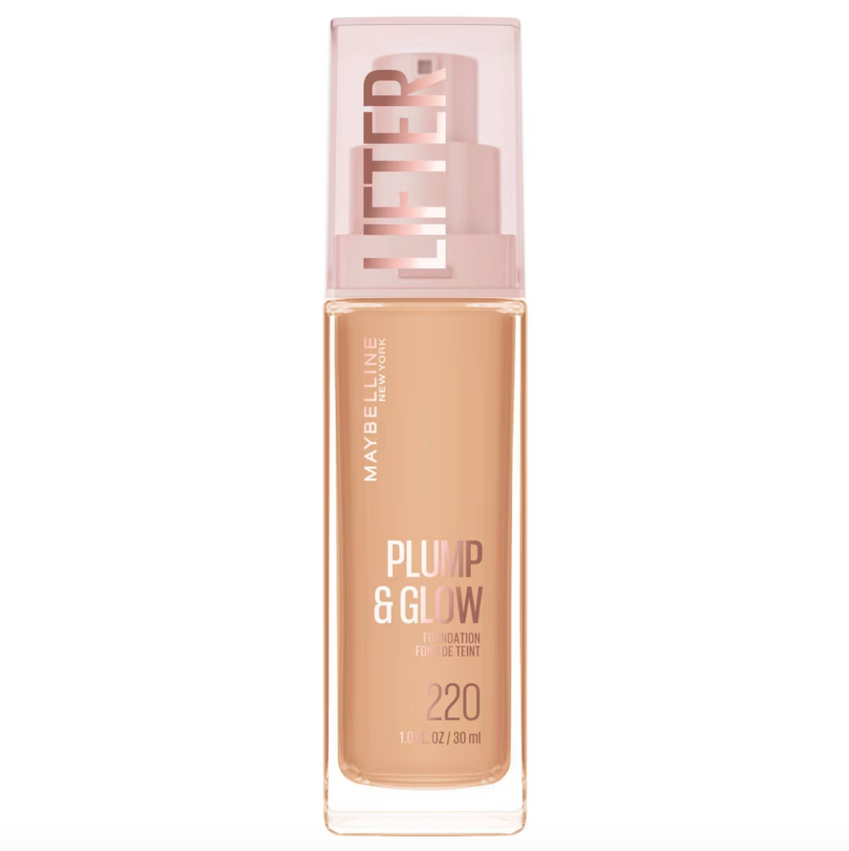 MAYBELLINE Lifter Plump & Glow Foundation with Hyaluronic Acid | Base de Maquillaje - 220