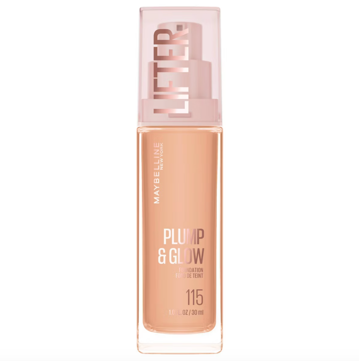 MAYBELLINE Lifter Plump & Glow Foundation with Hyaluronic Acid | Base de Maquillaje - 115