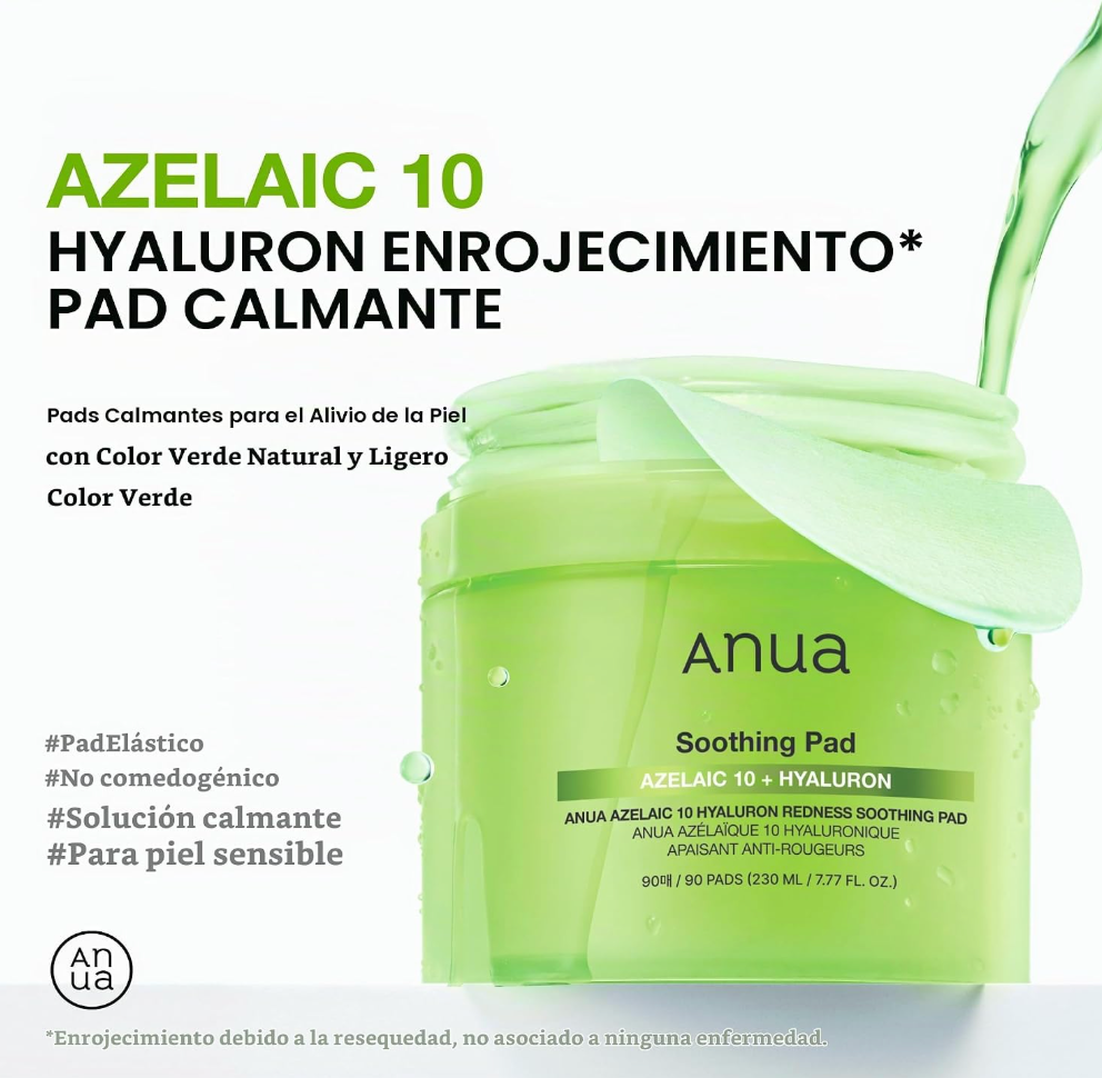 ANUA Azelaic 10 + Hyaluron Redness Soothing Pad (90 Pads)