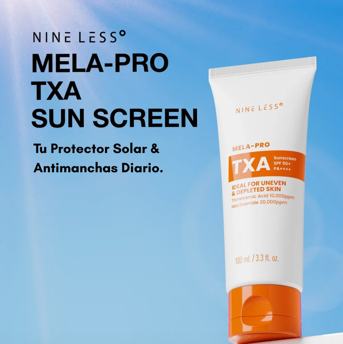 NINE LESS Mela-Pro Txa Sunscreen Spf50+ 100ml