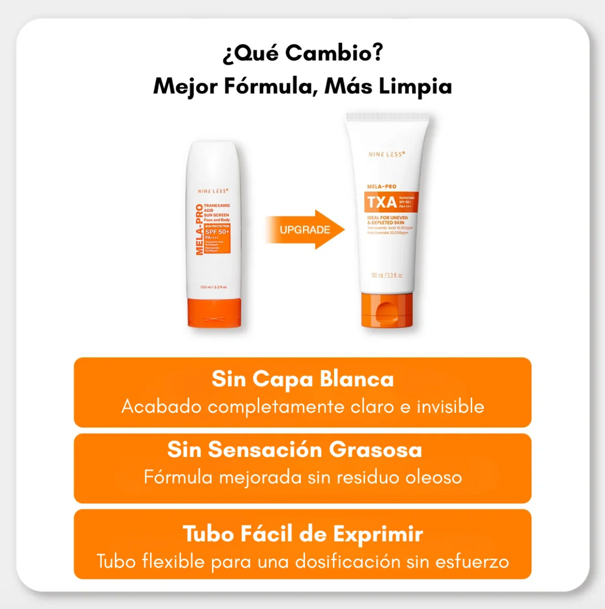 NINE LESS Mela-Pro Txa Sunscreen Spf50+ 100ml