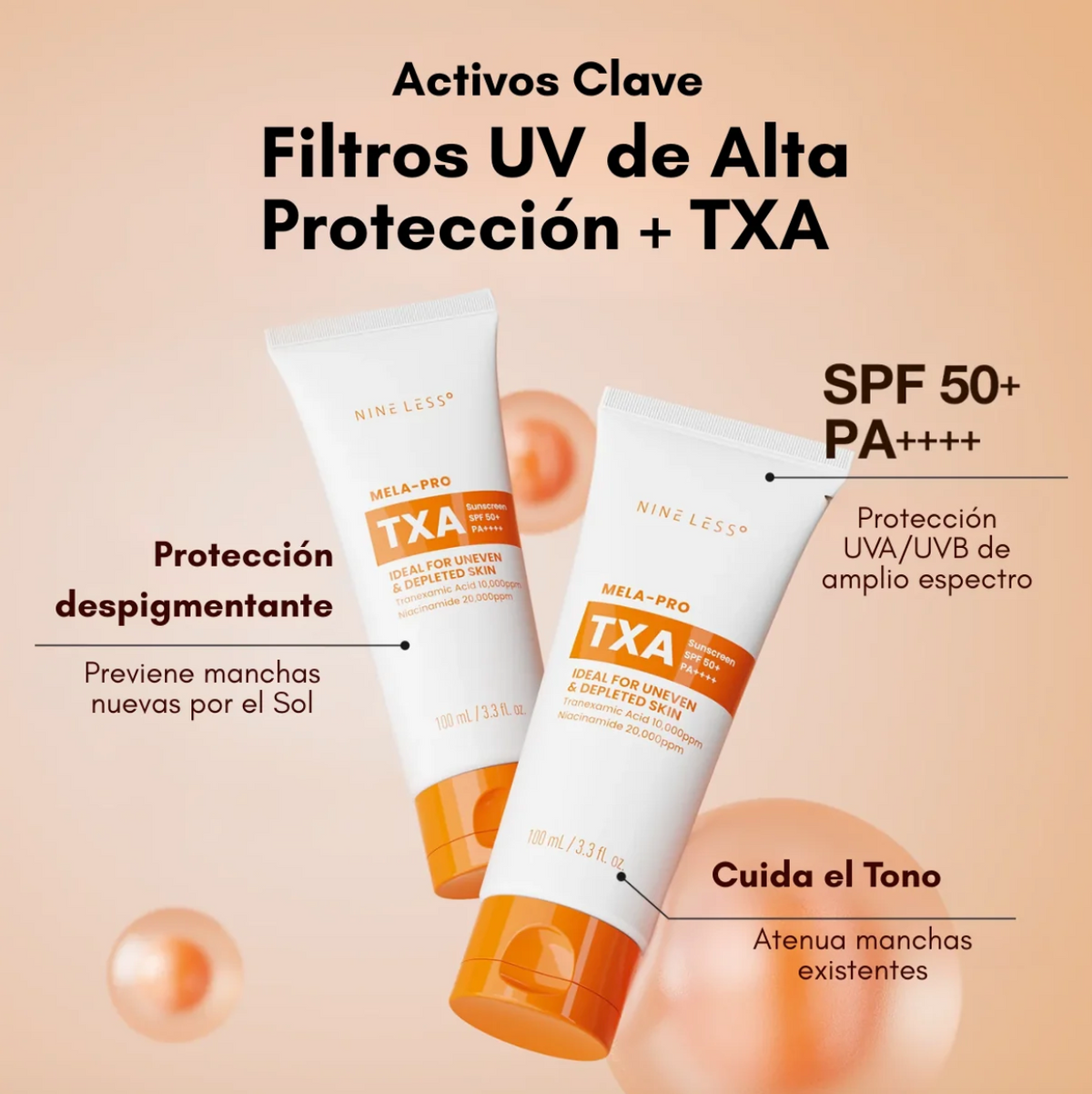 NINE LESS Mela-Pro Txa Sunscreen Spf50+ 100ml