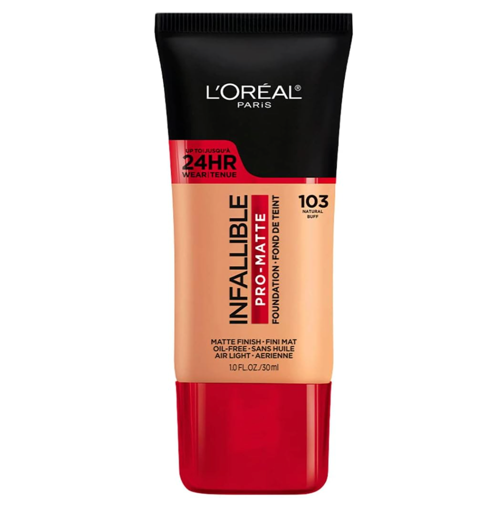 Base de maquillaje líquida de larga duración, Infallible 24h Pro-matte - Natural Buff 103