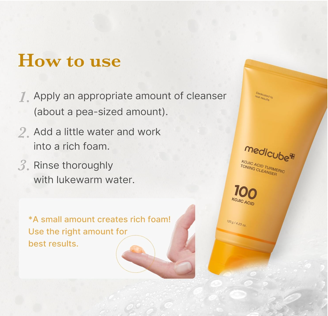 MEDICUBE Kojic Acid Turmeric Toning Cleanser 120g