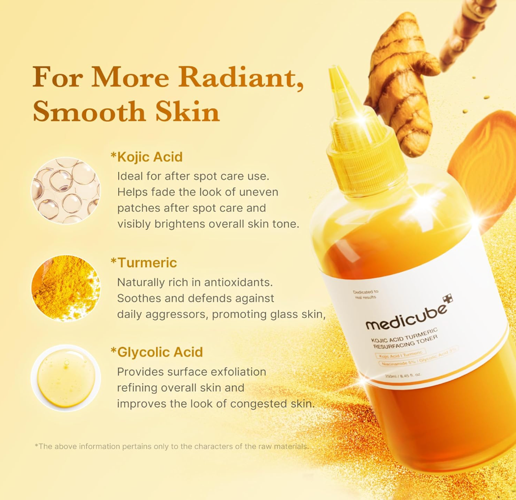 MEDICUBE Kojic Acid Turmeric Resurfacing Toner 250ml