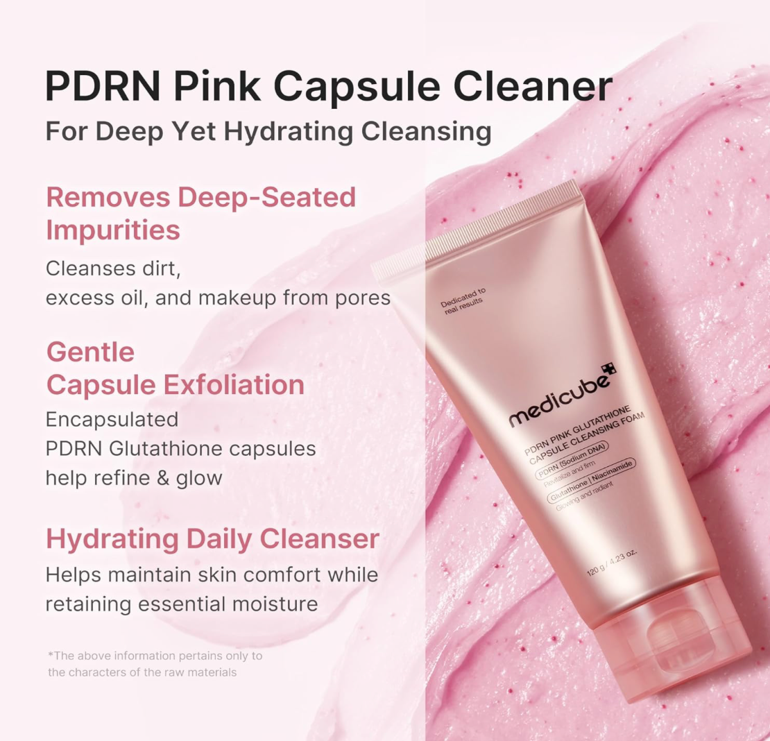 MEDICUBE Pdrn Pink Glutathione Capsule Cleansing Foam 120g