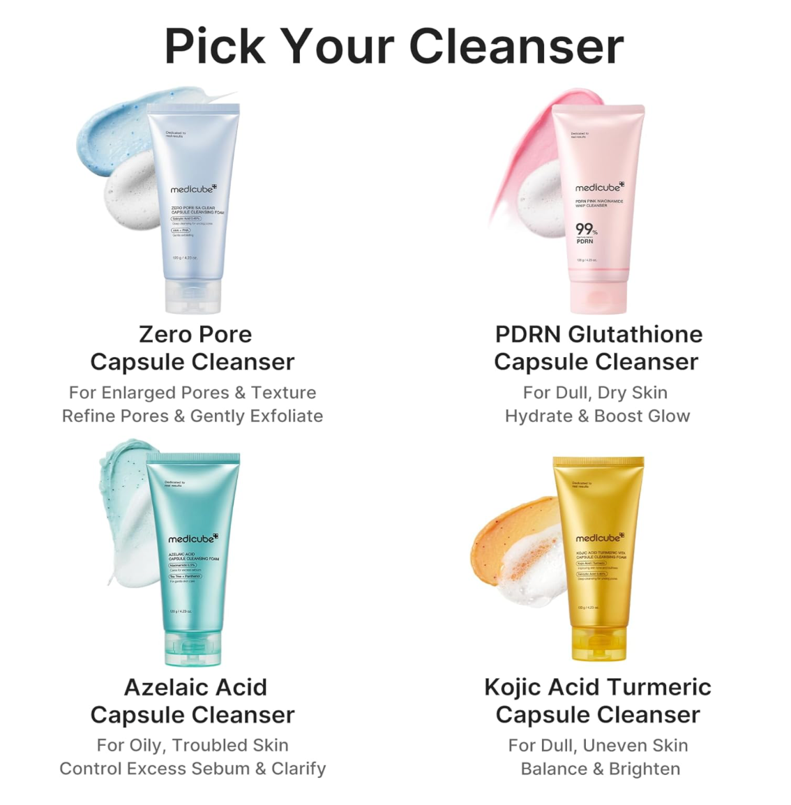 MEDICUBE Pdrn Pink Glutathione Capsule Cleansing Foam 120g