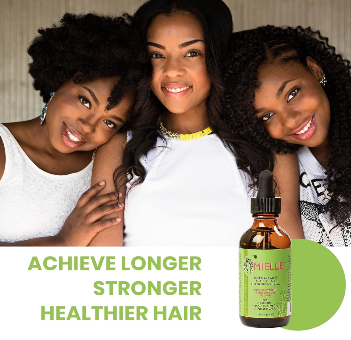 MIELLE Organics Aceite de Romero y Menta para Cabello