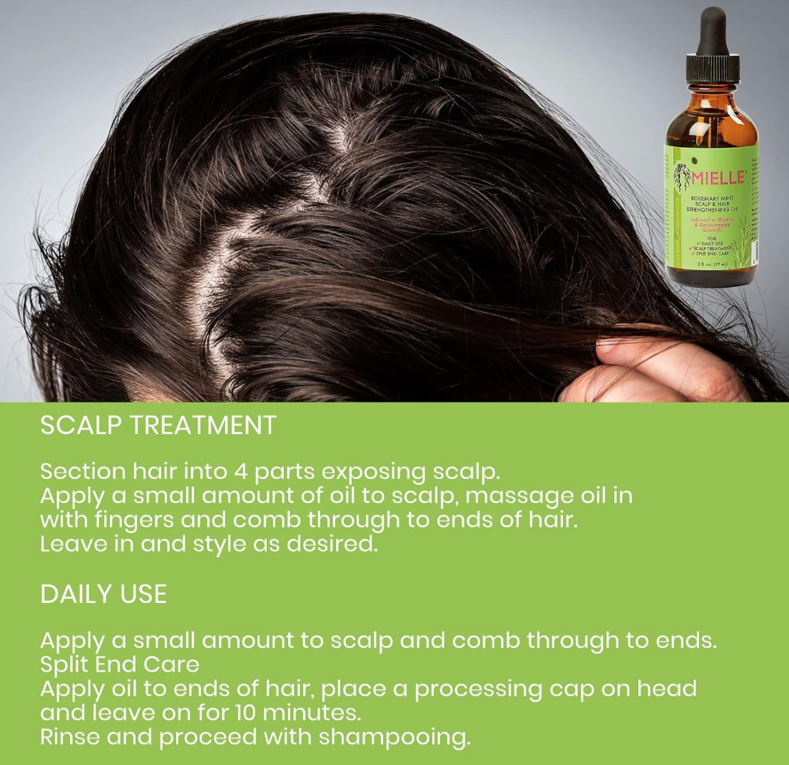 MIELLE Organics Aceite de Romero y Menta para Cabello