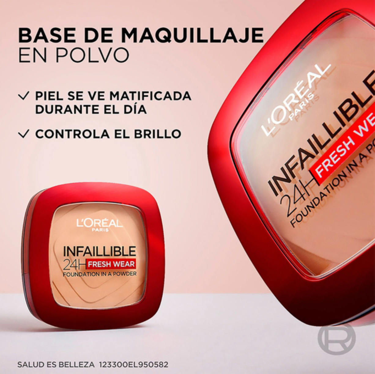 LOREAL Paris Infallible 24H Fresh Wear, Base de Maquillaje en Polvo