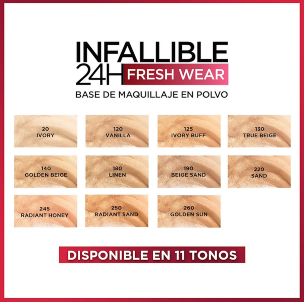 LOREAL Paris Infallible 24H Fresh Wear, Base de Maquillaje en Polvo