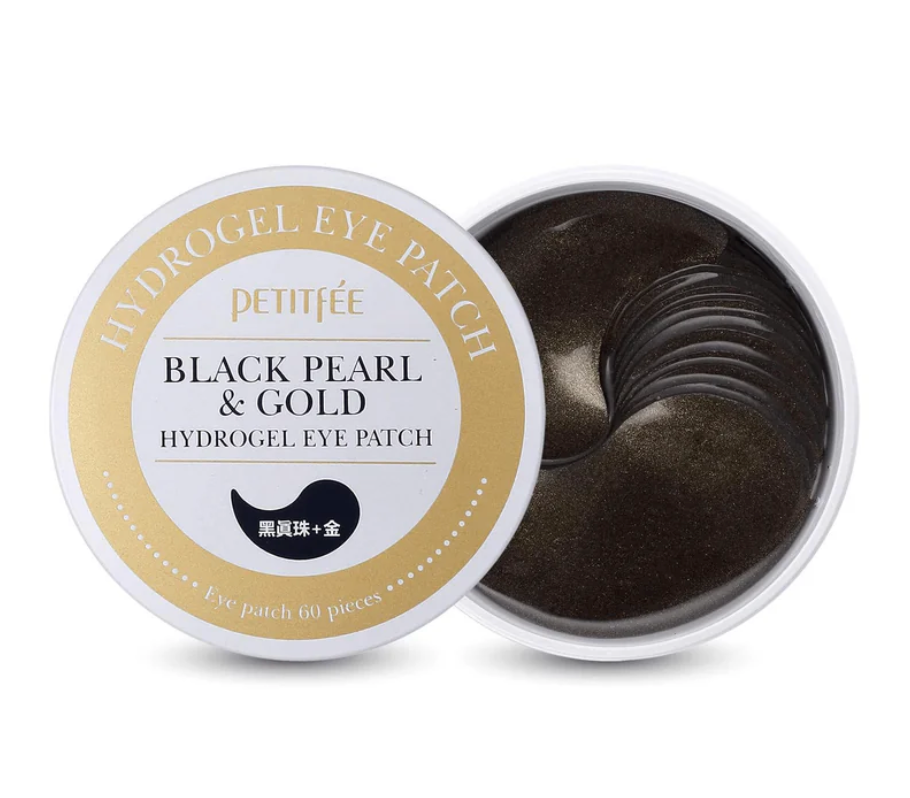 PETITFÉE - Black Pearl & Gold Hydrogel Eye Patch 60 PCS  Parches Para Ojos