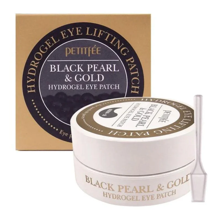 PETITFÉE - Black Pearl & Gold Hydrogel Eye Patch 60 PCS  Parches Para Ojos