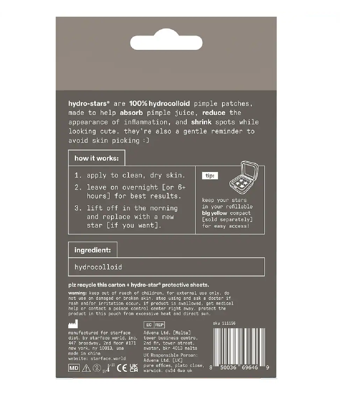 STARFACE Hydro-Star 4 Tonos Neutrales Parches para Granitos