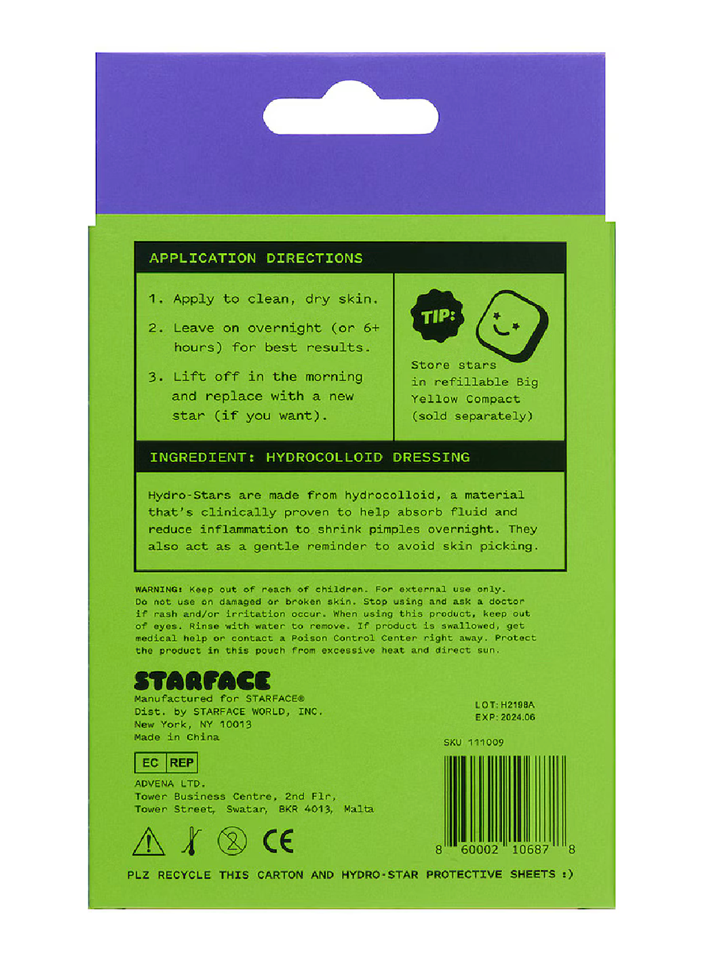 STARFACE Hydro-Star Clear Cuatro Tonos diferentes Parches para Granitos