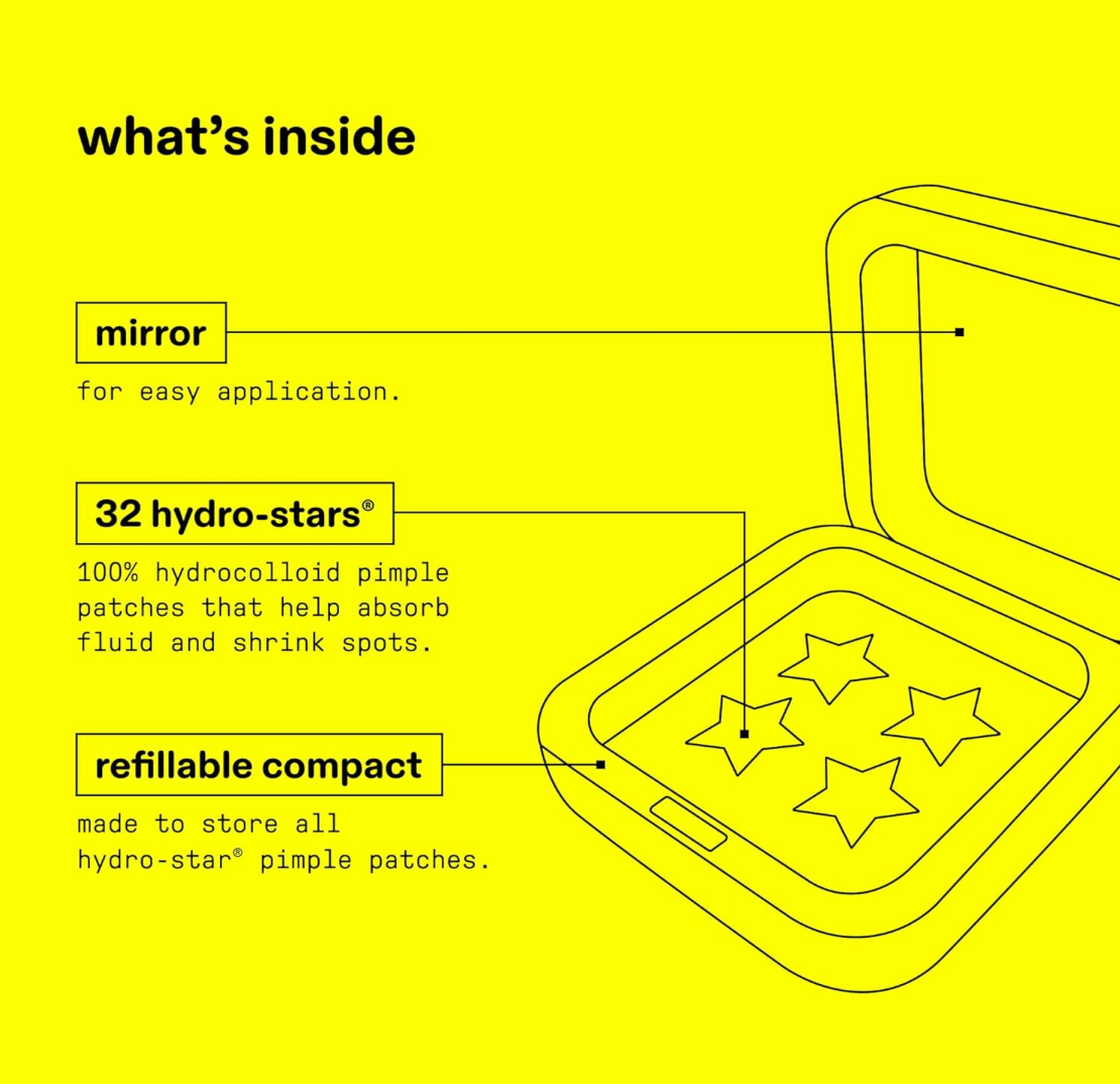 STARFACE Hydro-Star Parches Para Granitos Con Estuche Reutilizable Amarillo
