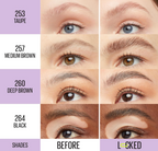 MAYBELLINE Gel para cejas tono 257 Medium Brown SuperLock, 7ml
