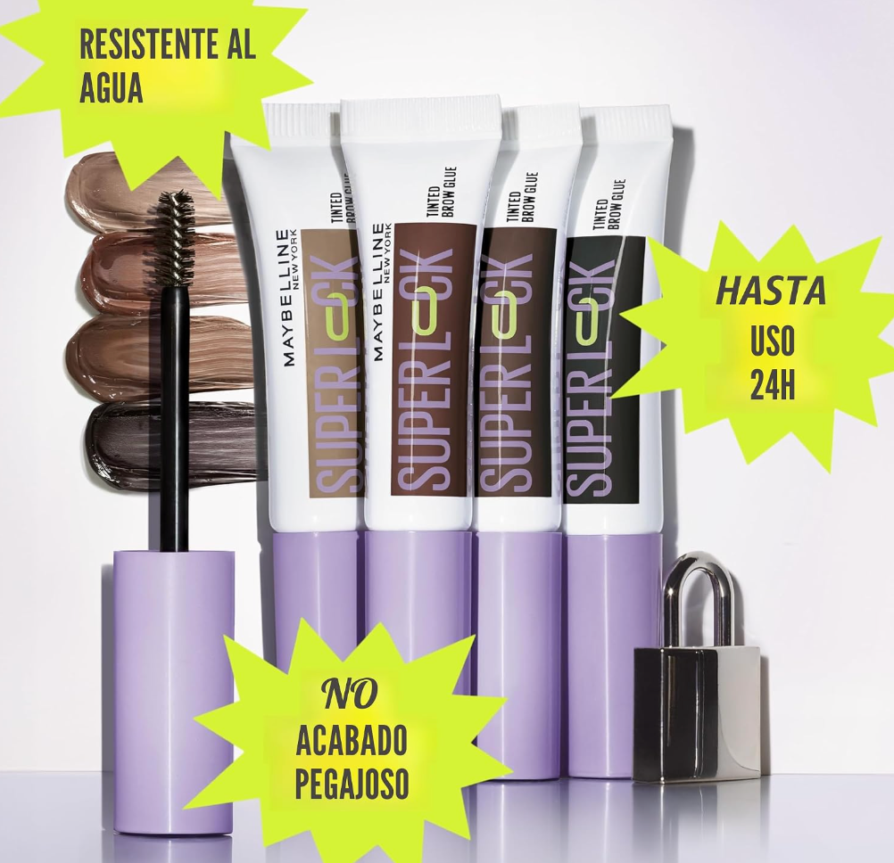 MAYBELLINE Gel para cejas tono 253 Taupe SuperLock, 7ml