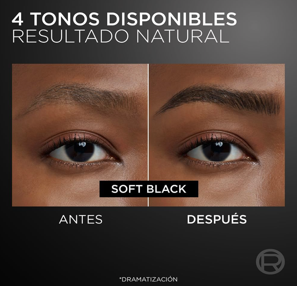 LOREAL Paris Faux Brow Plumin Rellenador para Ceja Tono 393 Soft Black 1mL